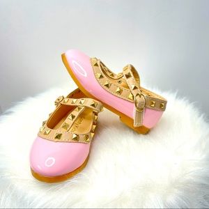 Patent Toddler Studded Flats Pink
